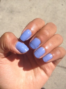 Cover Girl's Outlast Stay Brilliant Polish in a pale blue.