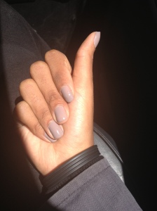 This one is an Essie Polish, "Miss Fancy Pants." Great color if you like neutral looks.